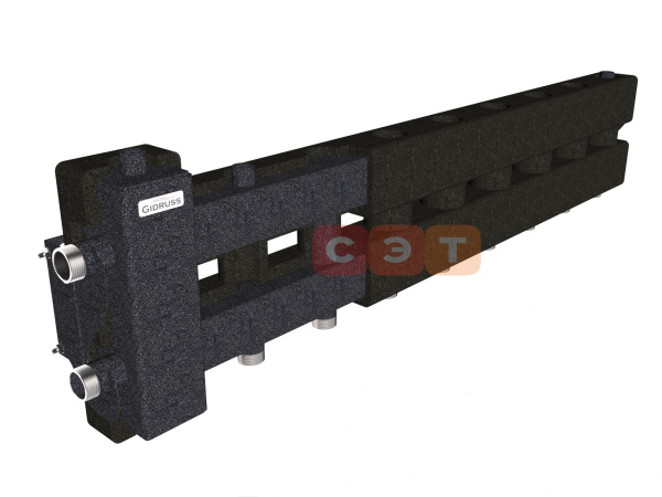 Балансировочный коллектор BM-60-5D (котёл G 1″, 4+1 контура G 1″, цвет ″ЧЕРНЫЙ″)